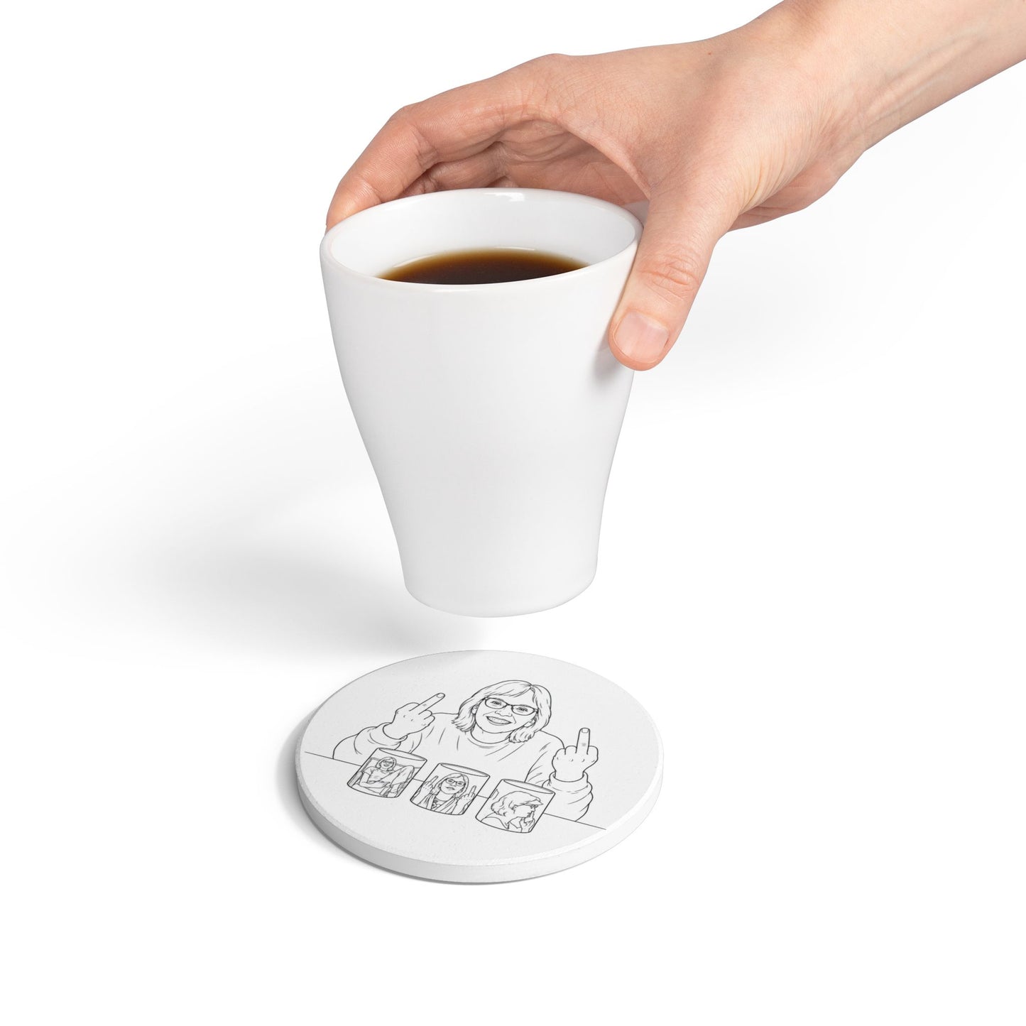 Flipped Off Co. Signature Ceramic Coaster - Fully Customizable