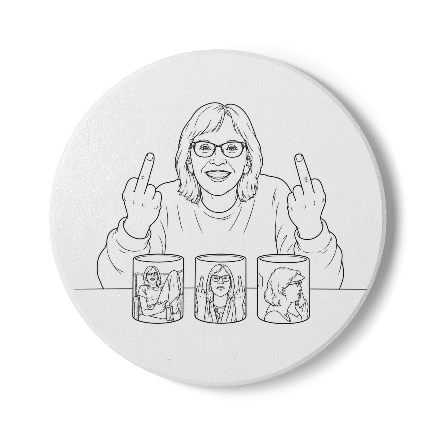 Flipped Off Co. Signature Ceramic Coaster - Fully Customizable