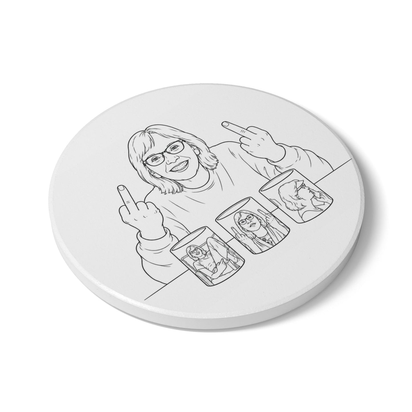 Flipped Off Co. Signature Ceramic Coaster - Fully Customizable